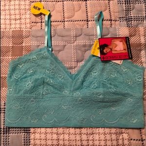 Lily of France bralette - soft turquoise lace- Med